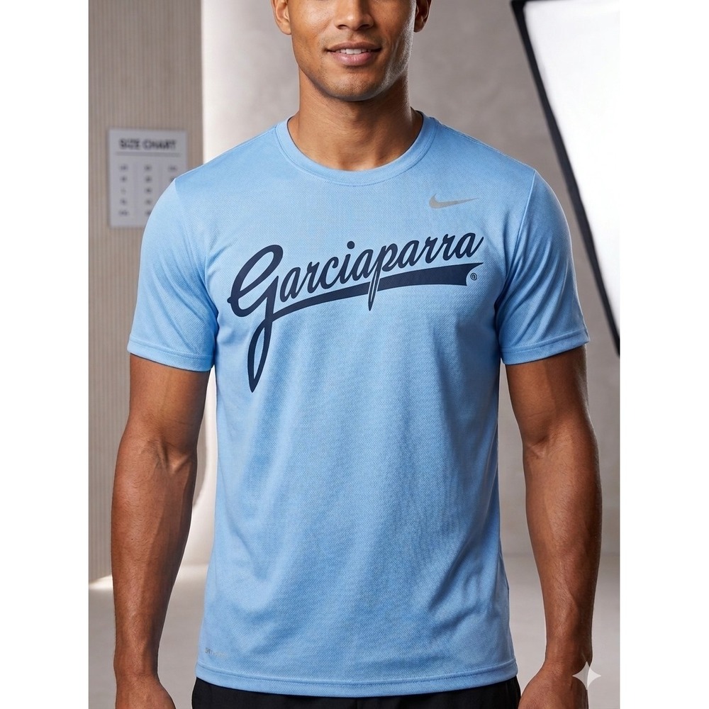 Nike Dri-Fit Tee Size M Garciaparra Light Blue Short Sleeve Crew Neck Men's NWT
